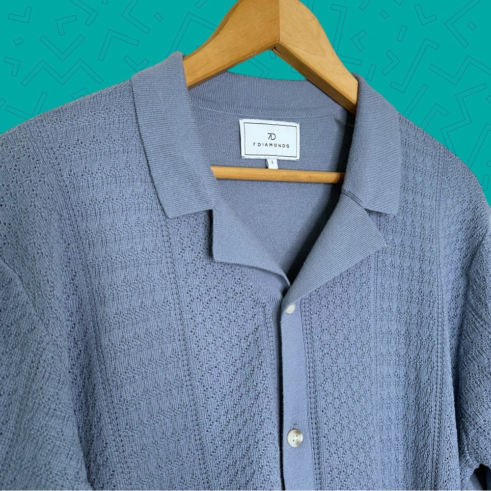 7 Diamonds Jonas Button Down Sweater Polo Shirt